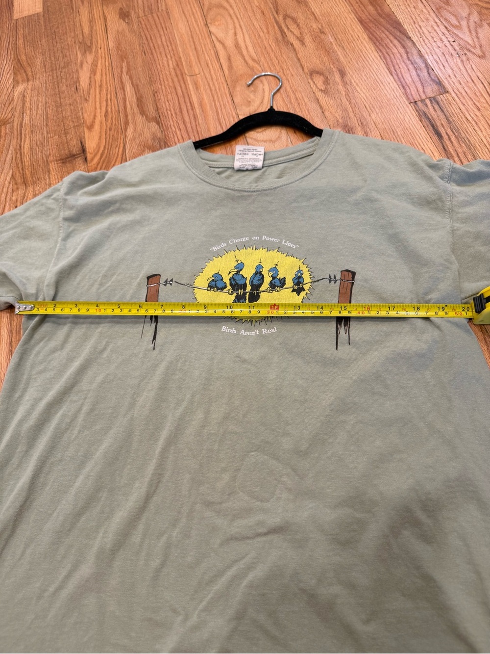 100% cotton birds aren’t real “birds charge on power lines” graphic tshirt - Picture 10 of 11